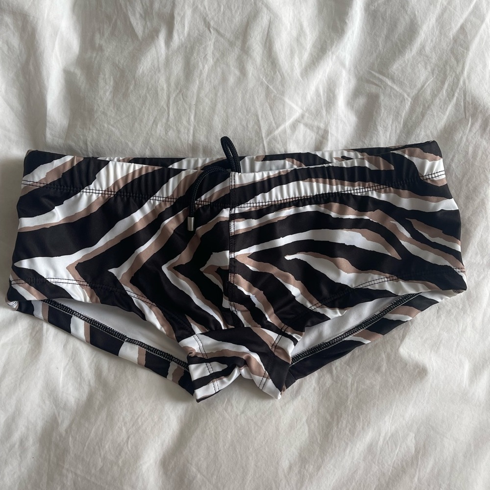 Mr. Turk swim trunks, NWOT zebra medium